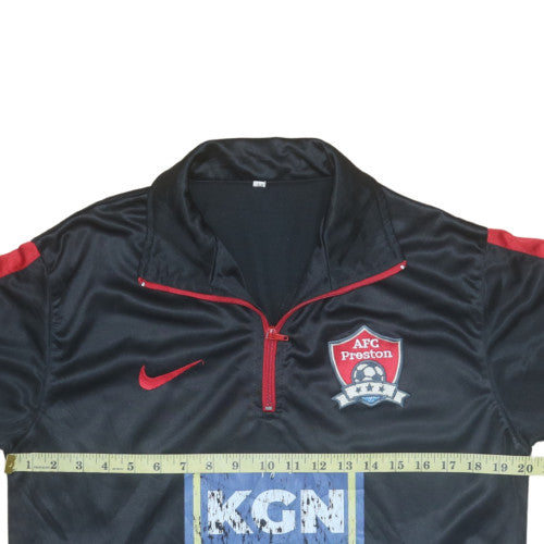 Nike Men's Black Red 1/2 Zip AFC Preston Football Sweatshirt M