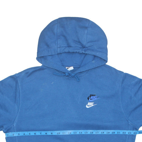 Nike Men's Blue Pullover Hoodie M Logo Fleece Sweatshirt