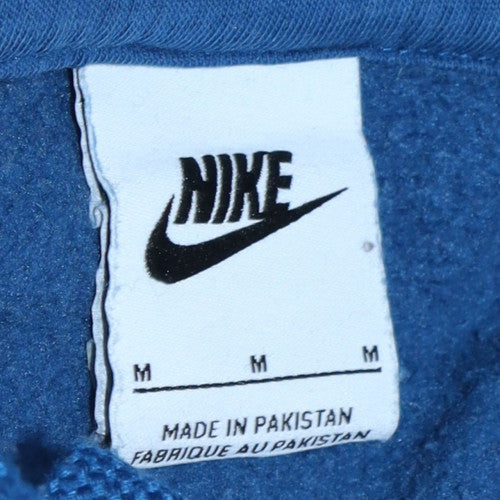 Nike Men's Blue Pullover Hoodie M Logo Fleece Sweatshirt