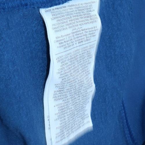 Nike Men's Blue Pullover Hoodie M Logo Fleece Sweatshirt