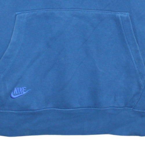 Nike Men's Blue Pullover Hoodie M Logo Fleece Sweatshirt