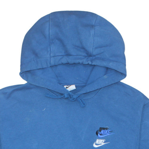 Nike Men's Blue Pullover Hoodie M Logo Fleece Sweatshirt