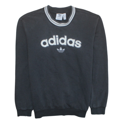 Adidas Mens Black Crew Neck Sweatshirt M Classic Logo Pullover