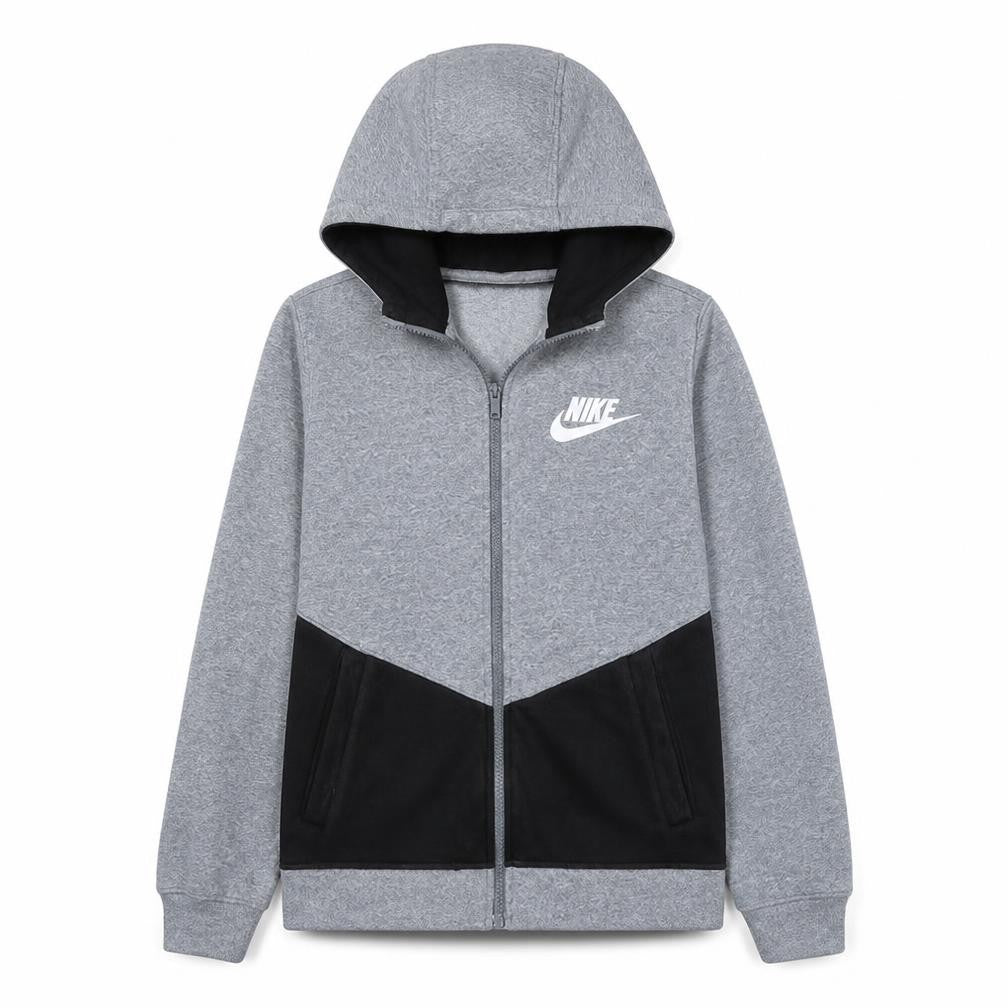 Nike Boys Grey Colourblock Full Zip Fleece Hoodie XL 13-15 Years
