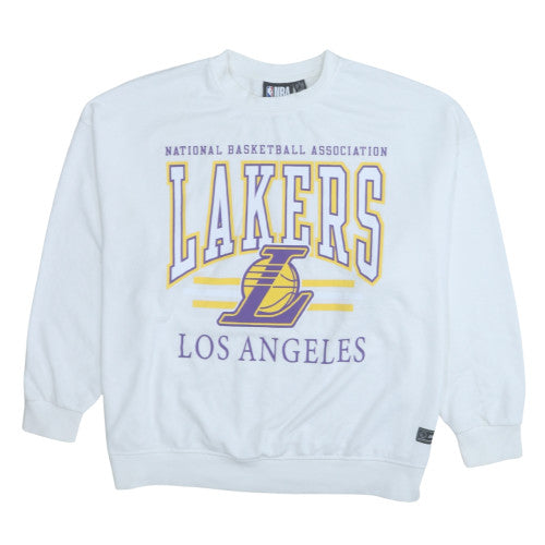 NBA Los Angeles Lakers White Sweatshirt Women XL Pullover Classic Sportswear