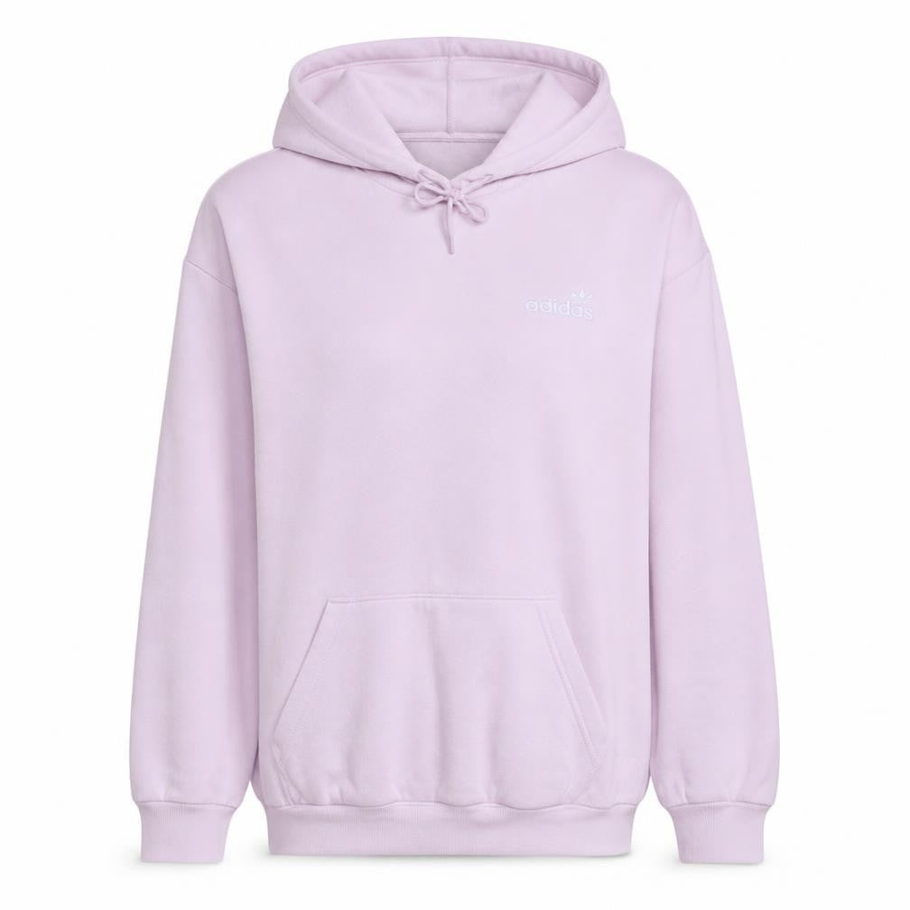 Front view of Adidas Women’s Pink Pullover Hoodie, size UK 10, S Cotton Blend