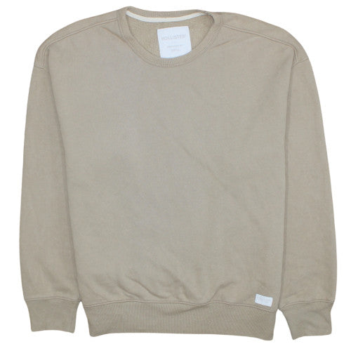 Hollister Women’s Beige Oversized Crew Neck Pullover Sweatshirt Size S