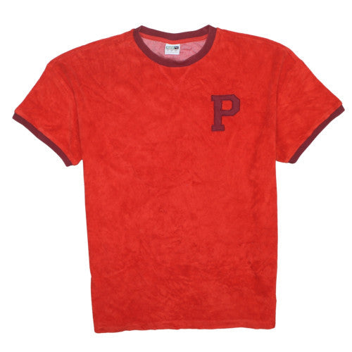 Puma Men Red Crew Neck Short Sleeve College Style T-Shirt L
