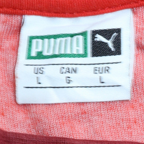 Puma Men Red Crew Neck Short Sleeve College Style T-Shirt L