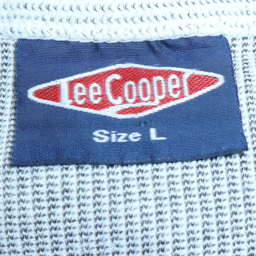 Lee Cooper Men's Grey V-Neck Knit Pullover Sweatshirt L