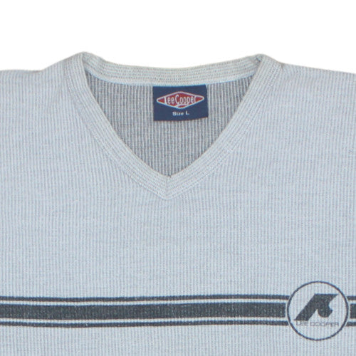 Lee Cooper Men's Grey V-Neck Knit Pullover Sweatshirt L
