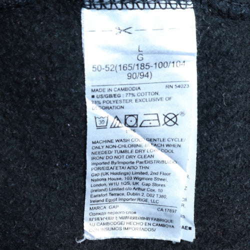 GAP Womens Black Pullover Hoodie Large Cotton Blend Casual