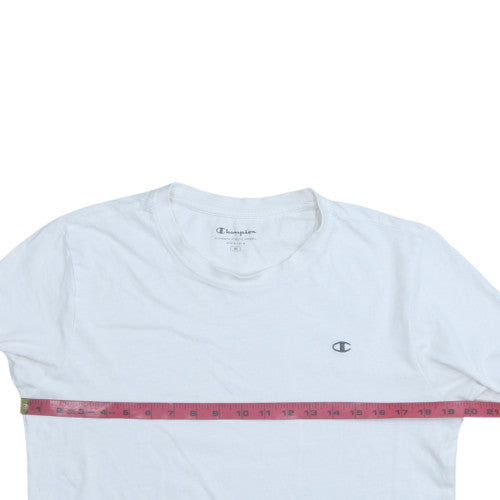 Champion Men's White Crew Neck Cotton Athletic T-Shirt Size M
