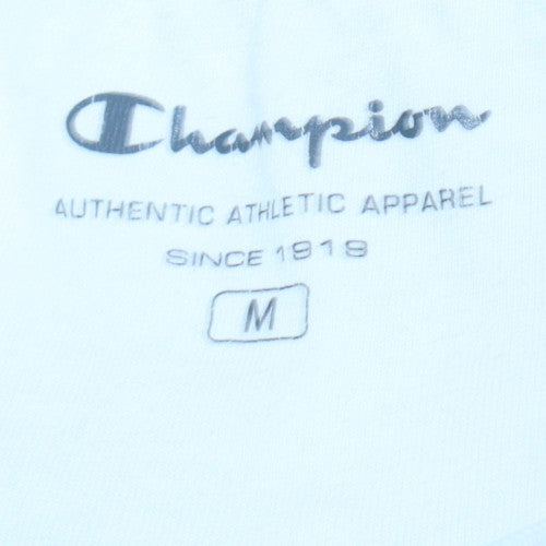 Champion Men's White Crew Neck Cotton Athletic T-Shirt Size M