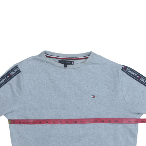 Tommy Hilfiger Men's Grey Logo Tape Pullover Sweatshirt Size S