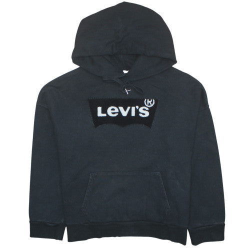 Levi's Women's Black Small Pullover Hoodie with Logo Front