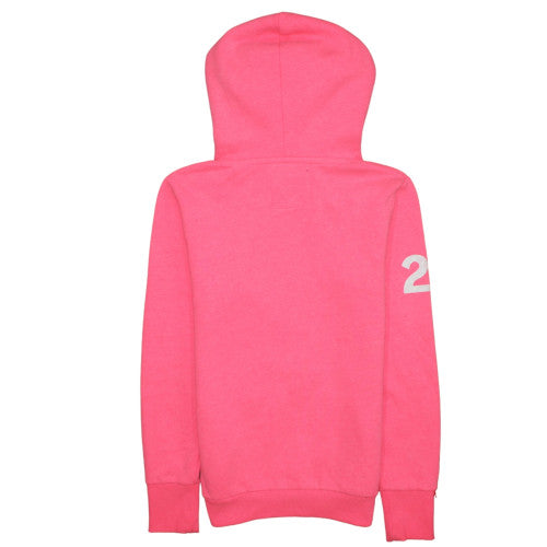 Superdry Womens Pink Hoodie Pullover Size S Graphic Print Cotton Blend