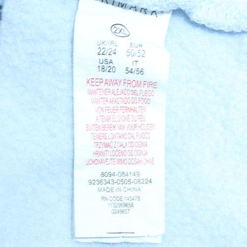 Disney Women Blue Stitch Sweatshirt 2XL Crew Neck Pullover