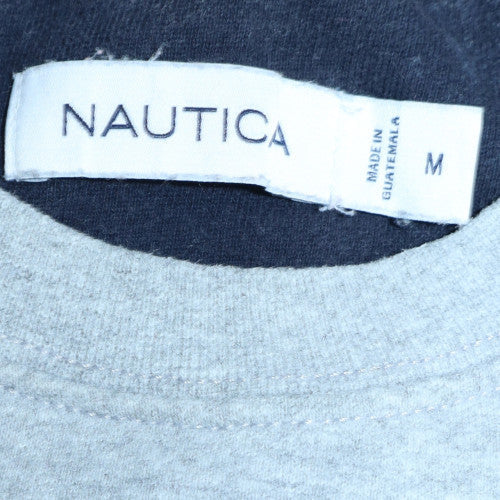 Nautica Men’s Grey Pullover Sweatshirt M Crew Neck Logo Fleece