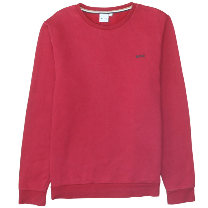 BOSS Boys Red Crew Neck Pullover Sweatshirt 16 Years Cotton Blend