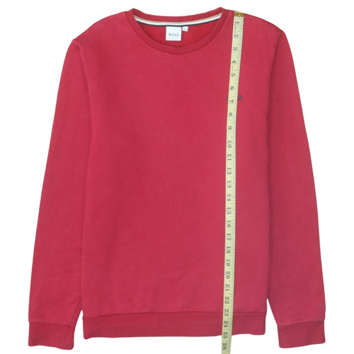 BOSS Boys Red Crew Neck Pullover Sweatshirt 16 Years Cotton Blend
