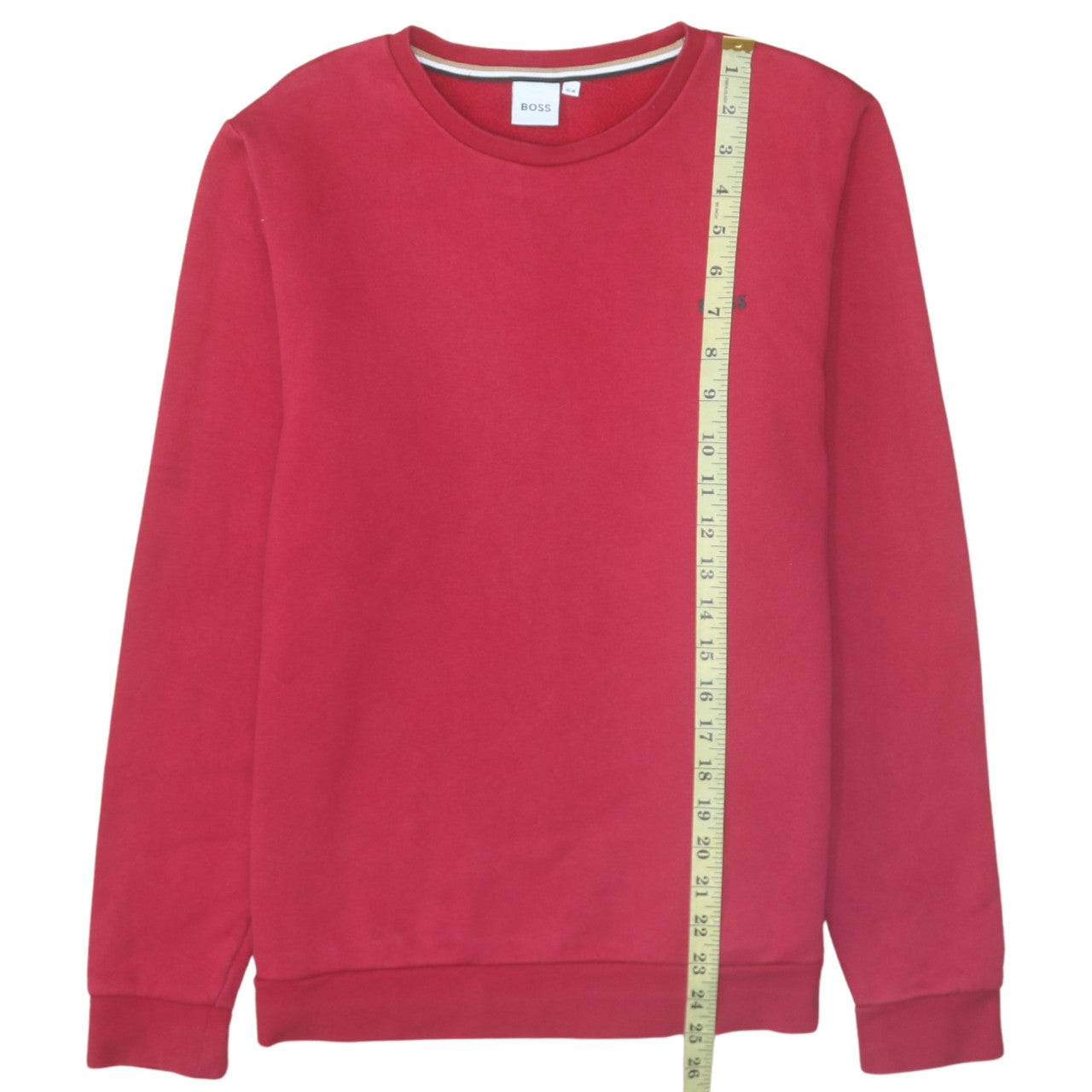 BOSS Boys Red Crew Neck Pullover Sweatshirt 16 Years Cotton Blend