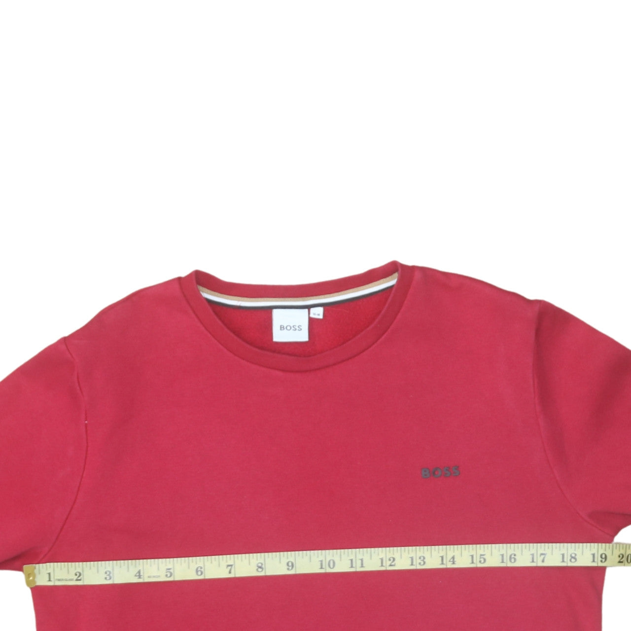 BOSS Boys Red Crew Neck Pullover Sweatshirt 16 Years Cotton Blend