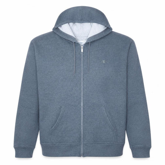 Front view of Champion Men’s Grey 2XL Full Zip Hoodie Sweatshirt