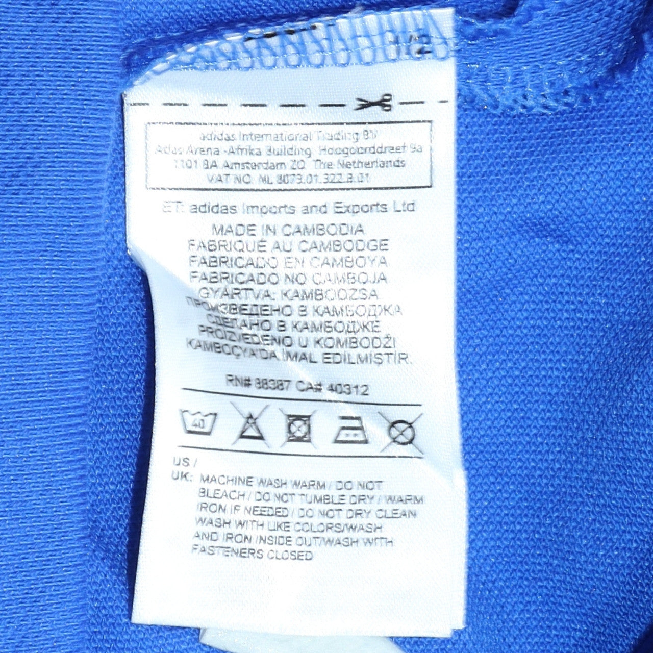 Adidas Men's Blue Feyenoord Rotterdam Polo Shirt Size S