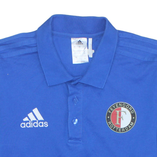 Adidas Men's Blue Feyenoord Rotterdam Polo Shirt Size S