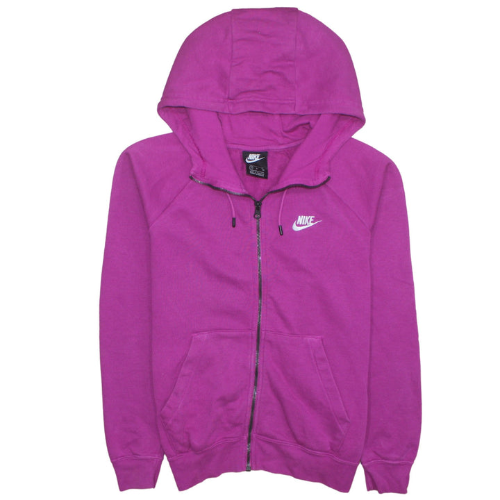 Nike Women’s Pink Full Zip Hoodie Small - Cotton Blend Sportswear