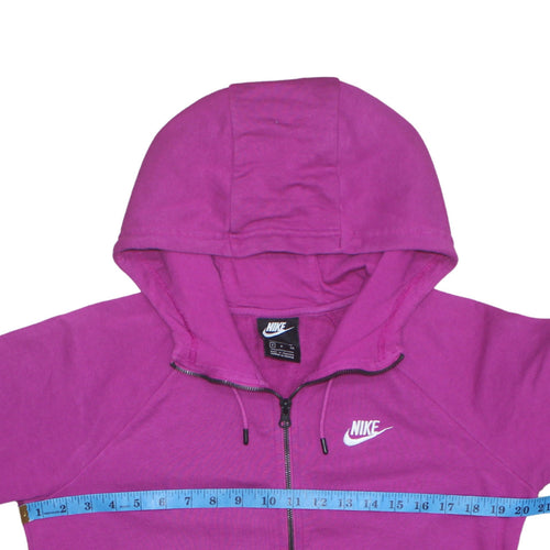 Nike Women’s Pink Full Zip Hoodie Small - Cotton Blend Sportswear