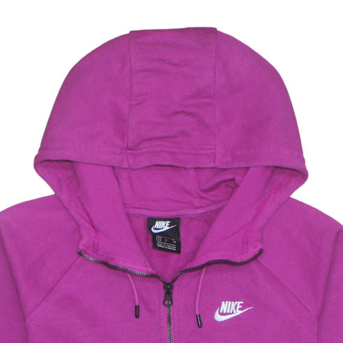 Nike Women’s Pink Full Zip Hoodie Small - Cotton Blend Sportswear