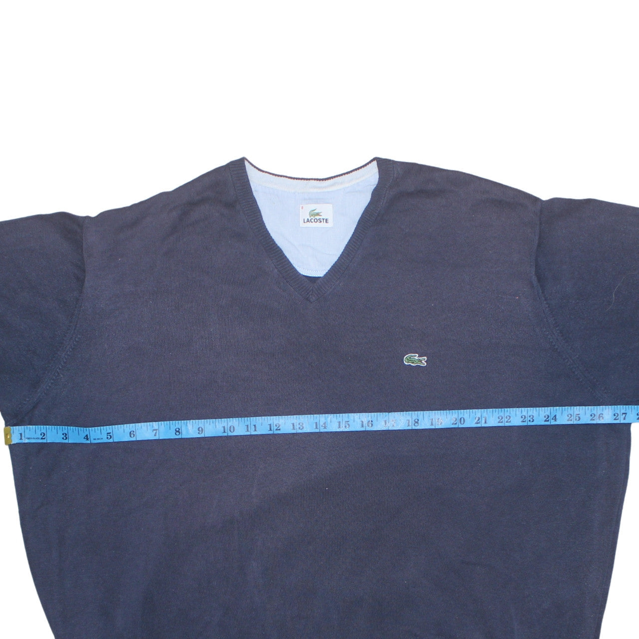 Lacoste Men's Blue V-Neck Cotton Jumper 2XL Classic Fit