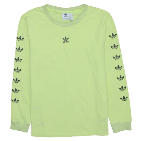 Adidas Womens Lime Green Long Sleeve Crew Neck Sweatshirt UK 16