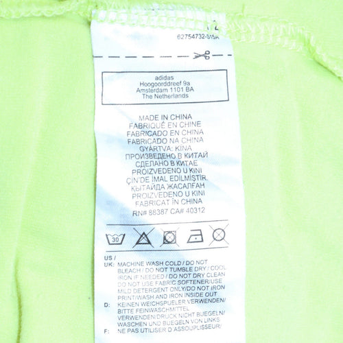 Adidas Womens Lime Green Long Sleeve Crew Neck Sweatshirt UK 16