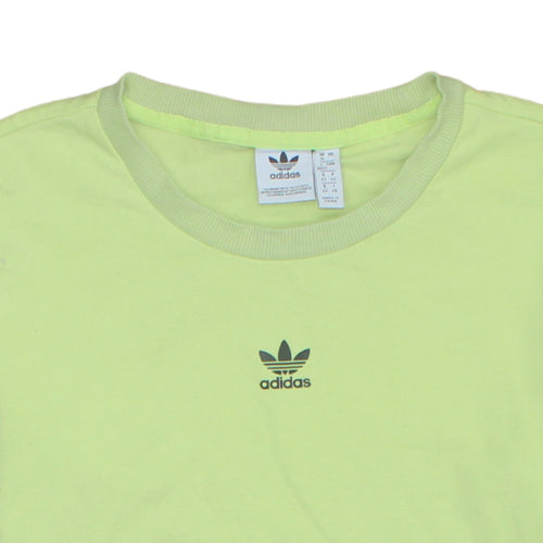 Adidas Womens Lime Green Long Sleeve Crew Neck Sweatshirt UK 16