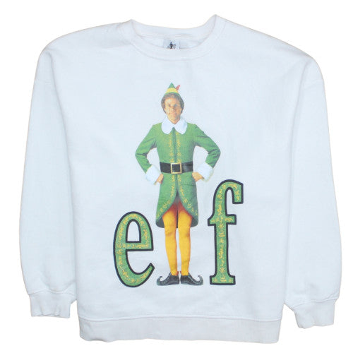 Primark Women’s White Elf Christmas Sweatshirt L Crew Neck Pullover