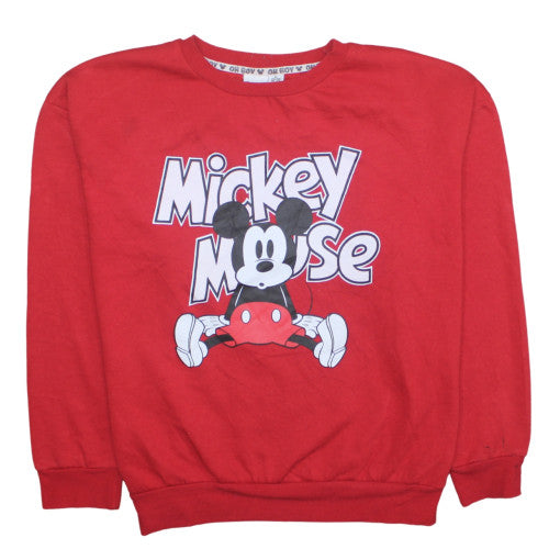 Disney Women's Red Mickey Mouse Pullover Sweatshirt XL