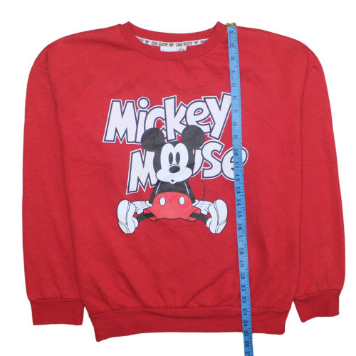 Disney Women's Red Mickey Mouse Pullover Sweatshirt XL