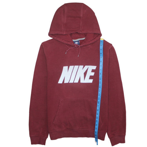 Nike Women's Burgundy Pullover Hoodie Sweatshirt Size M Cotton Blend