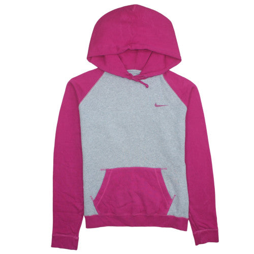 Nike Women’s Pink & Grey Pullover Hoodie L Cotton Blend Athletic Dept