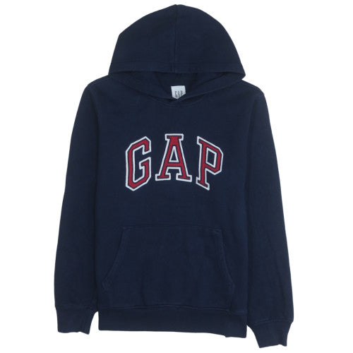 GAP Womens Navy Blue Pullover Hoodie Medium Cotton Blend Logo Classic
