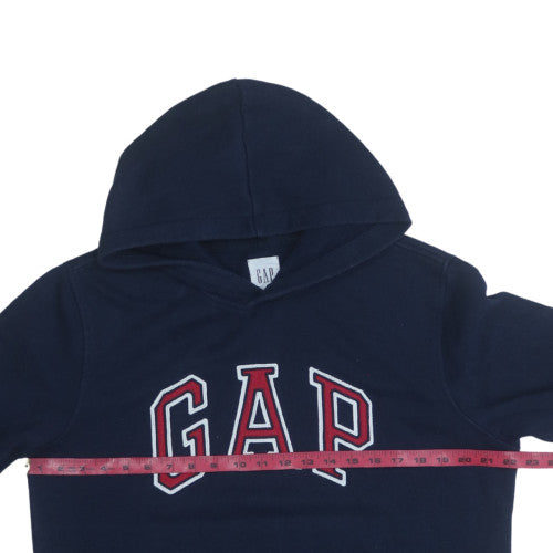 GAP Womens Navy Blue Pullover Hoodie Medium Cotton Blend Logo Classic