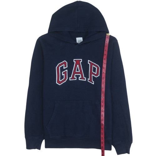 GAP Womens Navy Blue Pullover Hoodie Medium Cotton Blend Logo Classic
