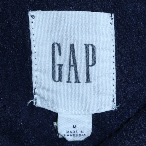 GAP Womens Navy Blue Pullover Hoodie Medium Cotton Blend Logo Classic