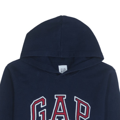 GAP Womens Navy Blue Pullover Hoodie Medium Cotton Blend Logo Classic