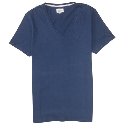 Hilfiger Denim Women's Blue V-Neck Cotton T-Shirt XL