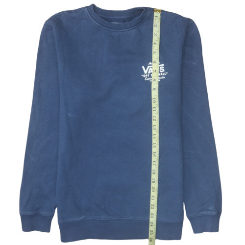 Vans Mens Blue Pullover Sweatshirt Small Crew Neck Classic Logo