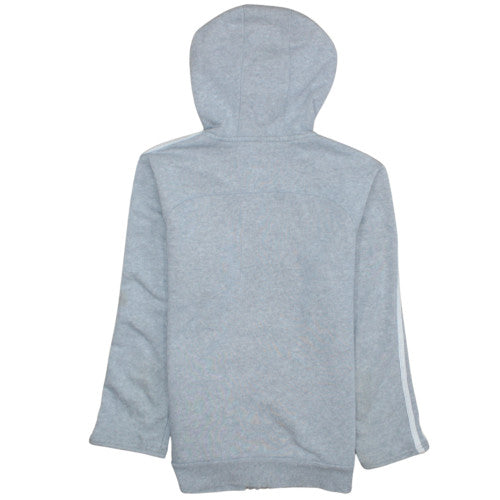 Adidas Womens Grey Full Zip Hooded Sweatshirt Size M Essentials